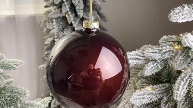 Елочный шар ROYAL CLASSIC стеклянный, глянцевый, цвет: каштановый, 150 мм, 1001437