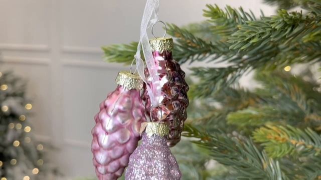 Ёлочное украшение-гроздь ГОЛЬПЕС, стекло, нежно-аметистовый, 11 см, 87193