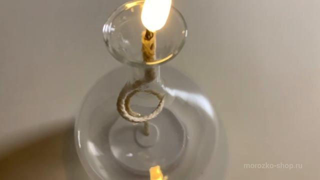 Светодиодная свеча АЛХИМИЯ: КАПЛЯ, мерцающее пламя, 'натуральный фитилёк', 21 см, таймер, 486326