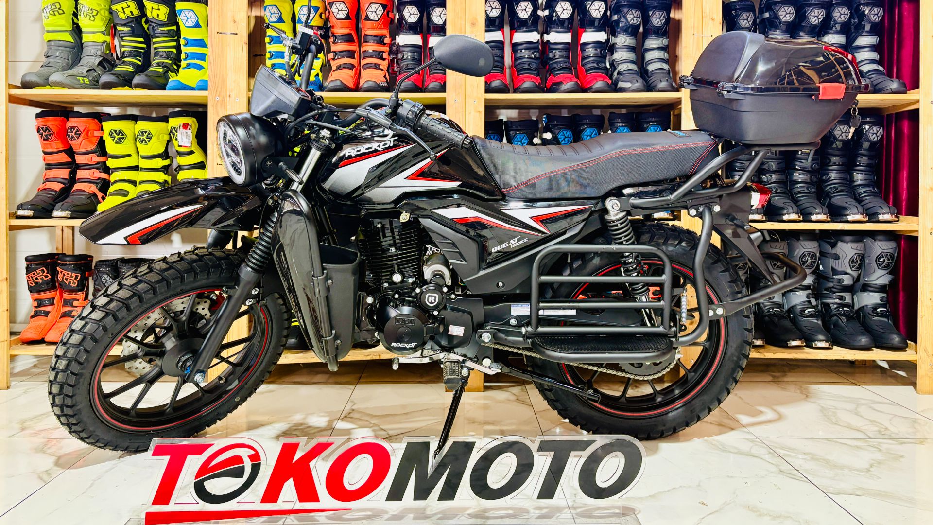 Мотоцикл дорожный ROCKOT QUEST 150 (черный глянцевый, ЭПТС) 12 (ВИДЕО НОВОЕ)