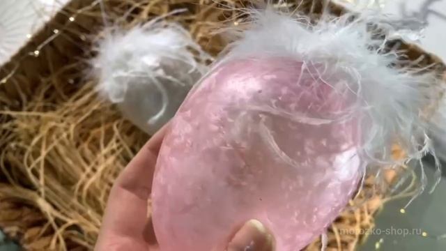 Подвесные украшения - яйца БЕЛЕЦЦА КОН ПЬЮМЕ, стекло, 12 см, 2 шт., PE50072-набор