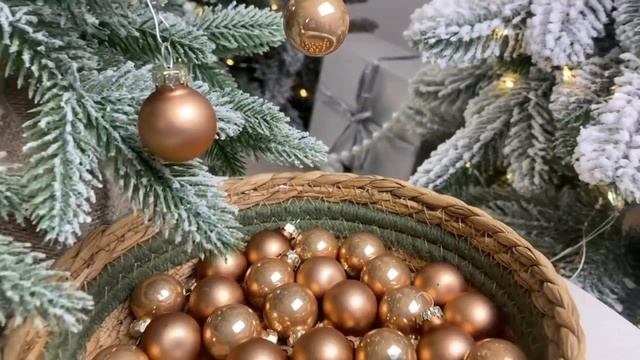 Стеклянные шары ДЕЛЮКС матовые и эмалевые цвет: миндальный, 25 мм, упаковка 24 шт., 1001396