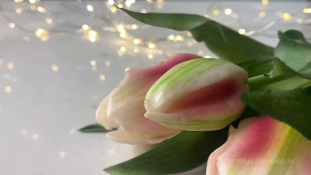 Искусственный букет ТЮЛЬПАНЫ "НЕЖНОСТЬ ВЕСНЫ", силикон, розовый, 28 см (букет – 5 шт.), 216003-53-2