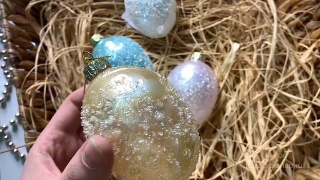 Подвесные украшения - яйца РОССЫПЬ ВЕСЕННЕЙ РОСЫ, стекло, 9 см, 4 шт., PE50074-набор