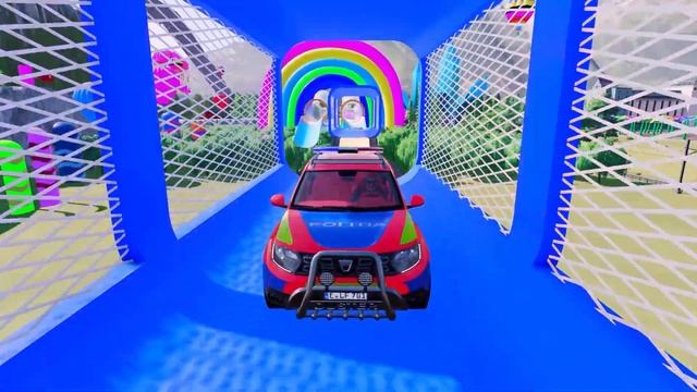 МУЛЬТИКИ ПРО МАШИНКИ.  ЯРКИЕ Полицейские машинки катаются с сиреной и мигалками.