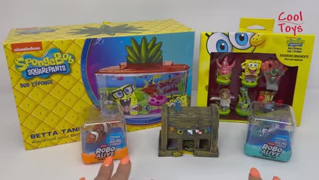 ASMR TOY SpongeBob Fish Tank Aquarium Zuru Robo Fish Oddly Satisfying Unboxing
