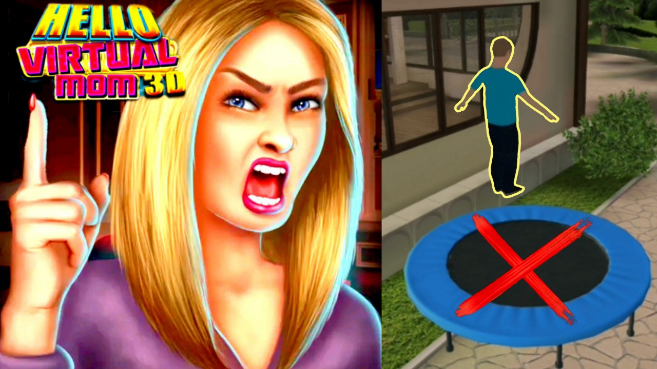 ИГРА ПРИВЕТ МАМА - Прыгаем на Батуте - Ребенок Шалун - Розыгрыш #4 - Мульт игра для детей