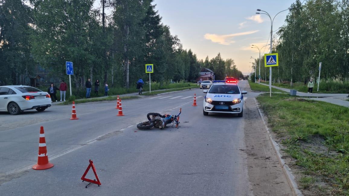 В Урае несовершеннолетний мотоциклист попал в аварию