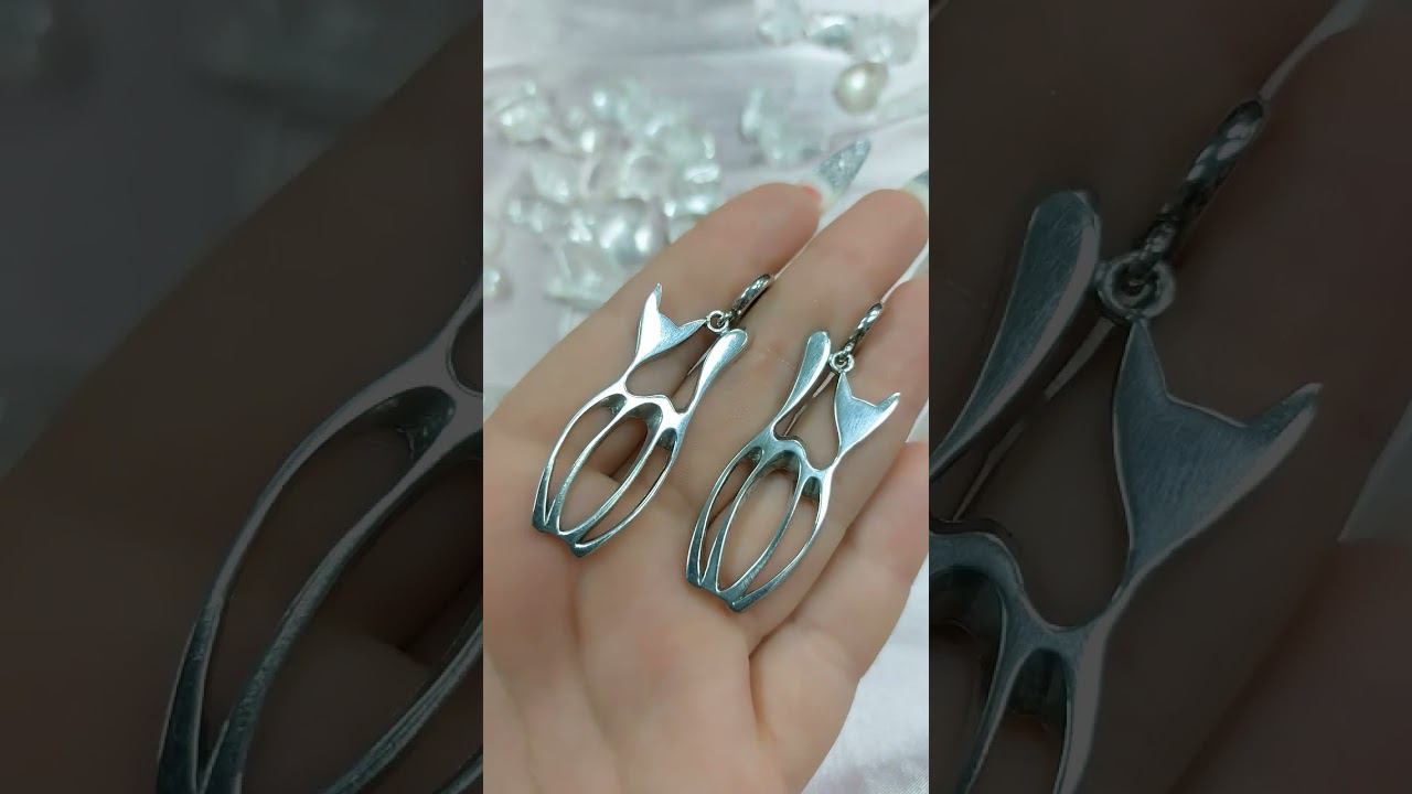 #серебро #серьги #коты