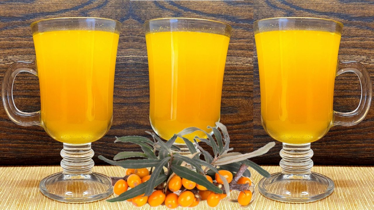 Горячий напиток из облепихи с имбирем