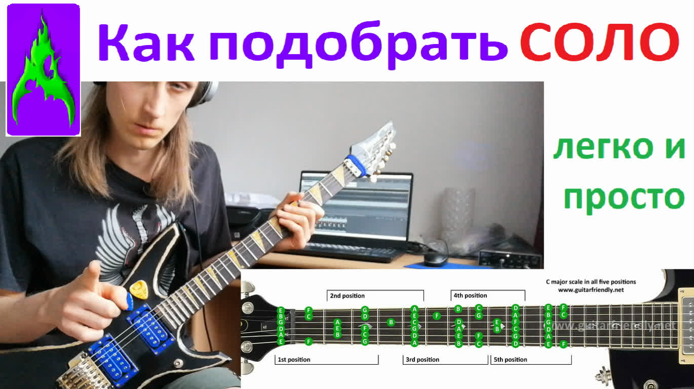 Как подобрать СОЛО на гитаре электрогитаре к мелодии ритмпартии?