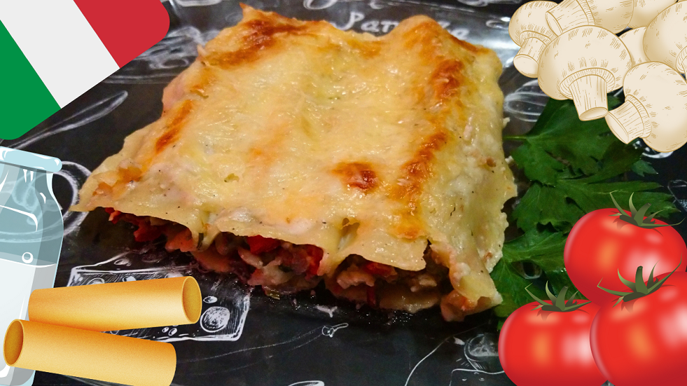 КАННЕЛЛОНИ С ПОМИДОРНО-ГРИБНОЙ НАЧИНКОЙ / Фаршированные макароны по-итальянски