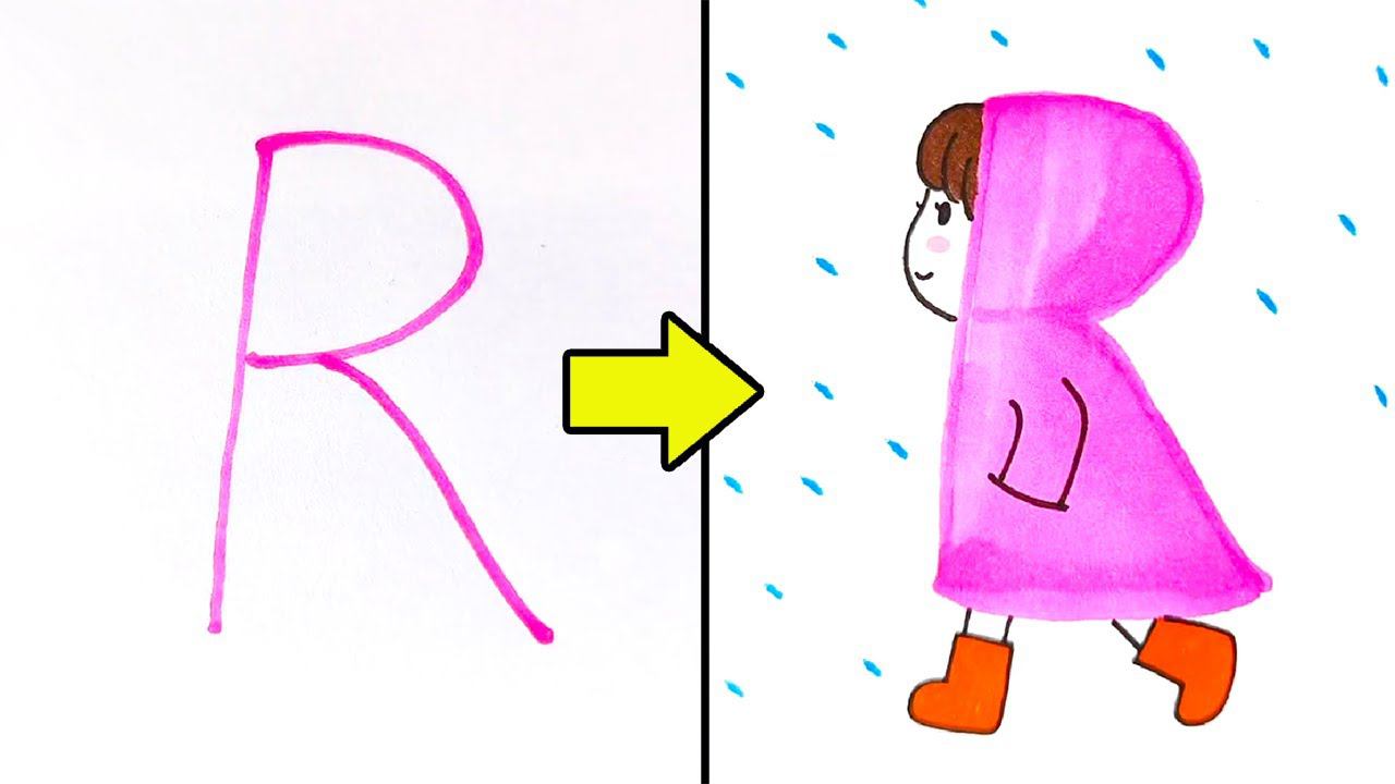 Простые ИДЕИ РИСОВАНИЯ для детей. Рисование для начинающих