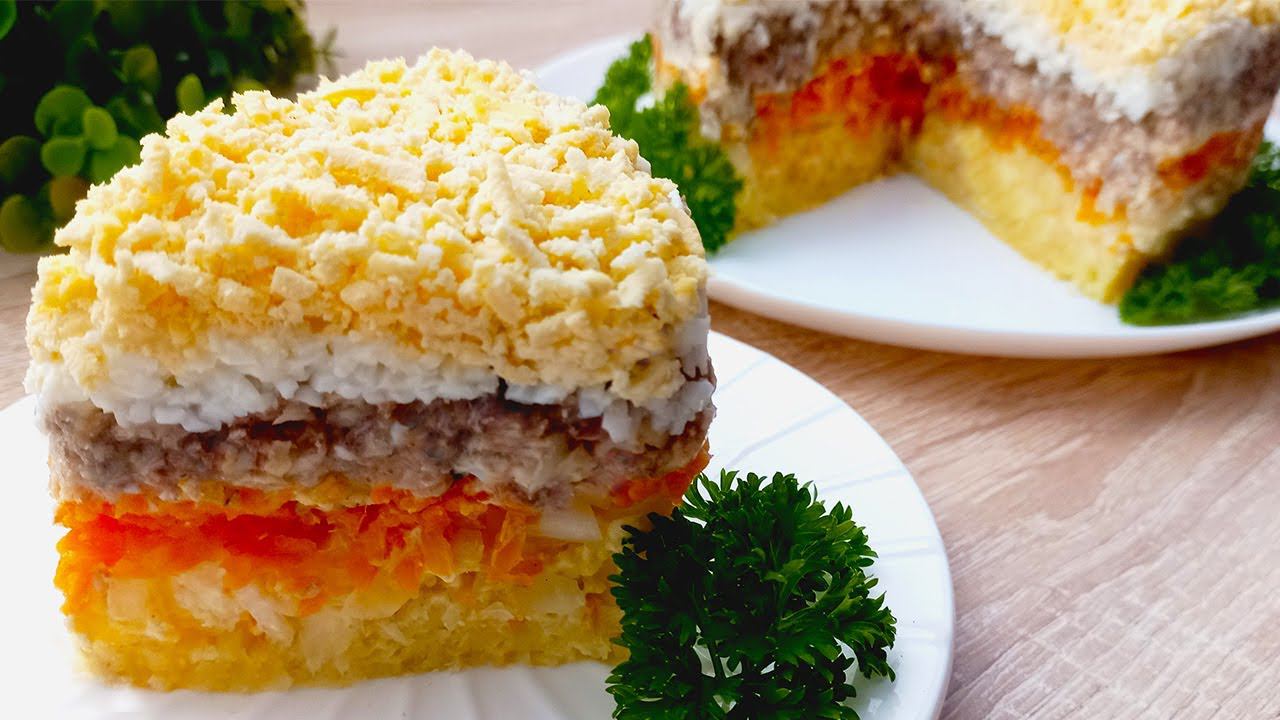 Самый вкусный Слоёный Салат на Праздничный стол! Рецепт на Новый год! Салат Мимоза