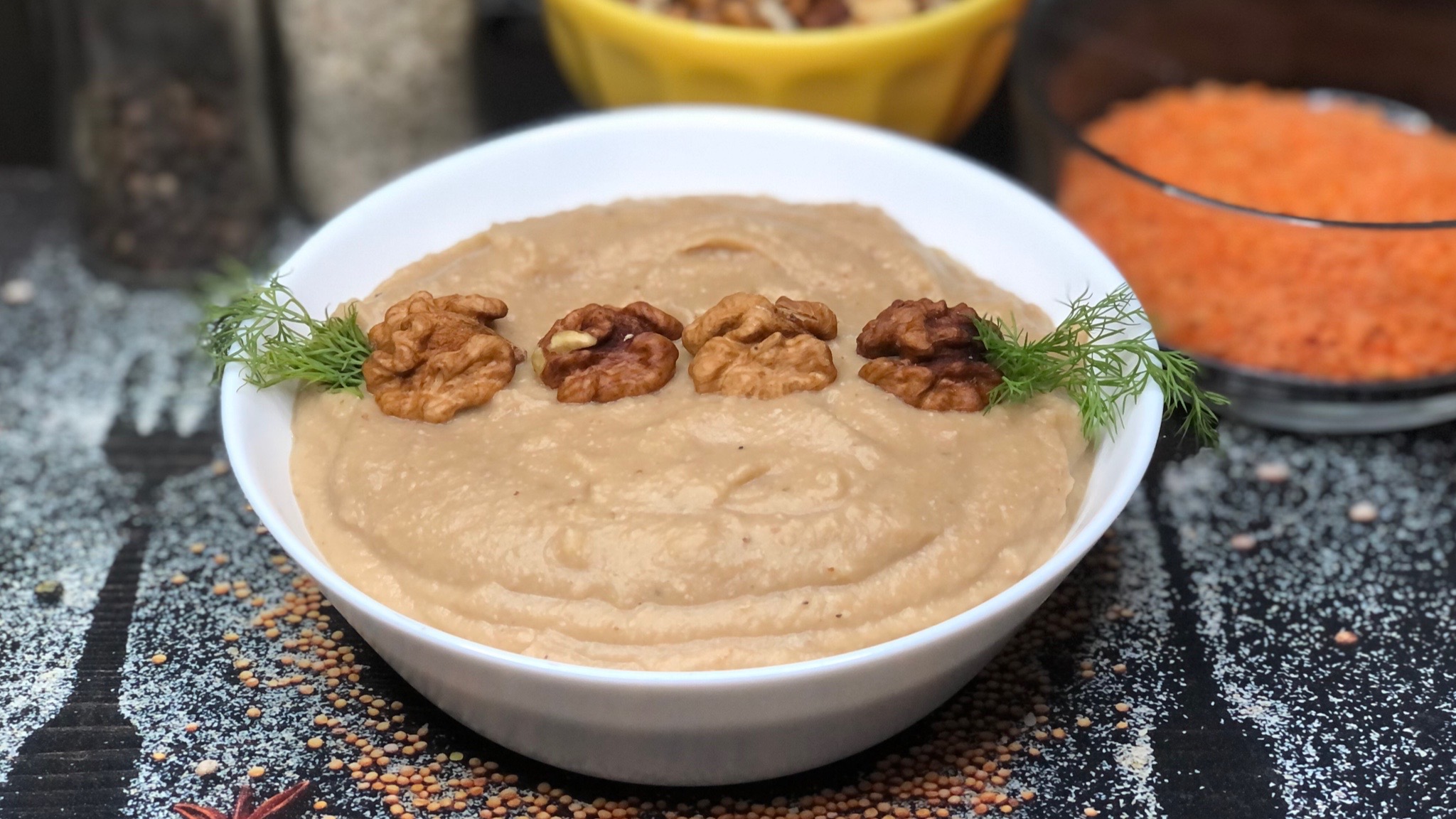 Паштет из чечевицы с орехами | чечевица красная | блюда из чечевицы | рецепты просто