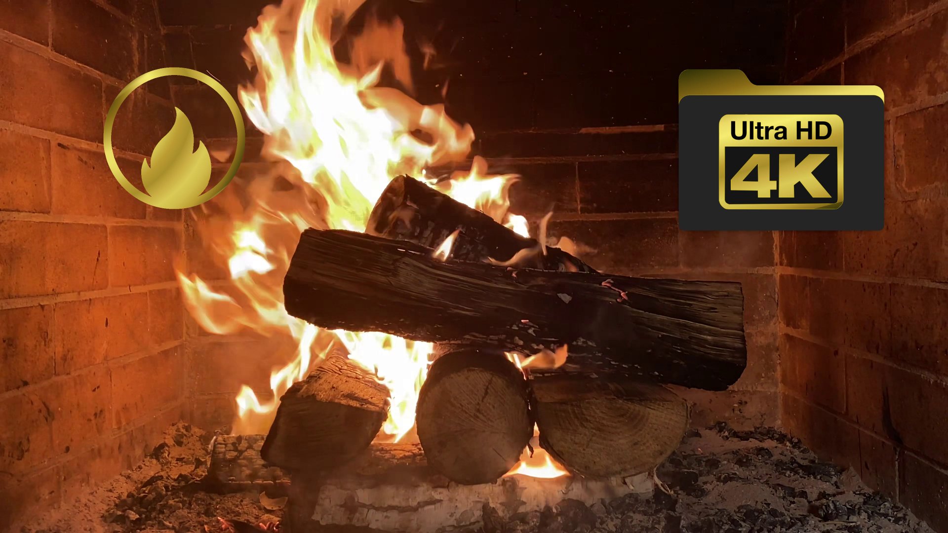 Очарование домашнего огня: 4K-кадры с пламенем камина для релаксации
