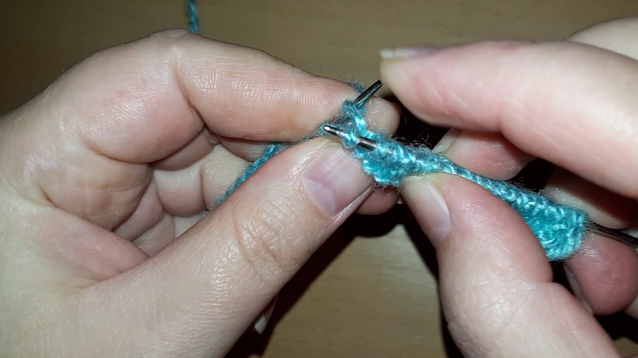 Лицевая петля. Учимся вязать.