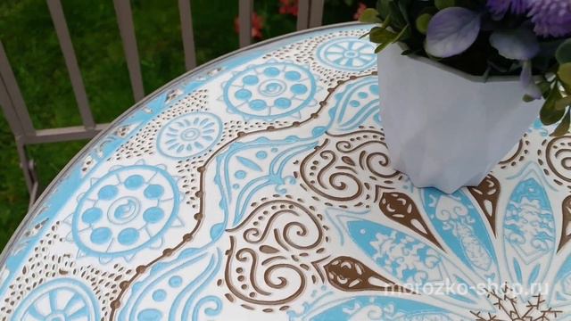 Садовая мебель с мозаикой TURKISH ROMANCE (стол и 2 стула), металл, керамика 806218_806220-набор