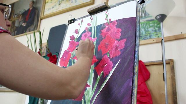 VLOG и ХУДОЖКА: КРАСНЫЙ этюд №5 | ПОТОМУ ЧТО ГЛАДИОЛУС | Этюд за ОДИН день | Лето 2024