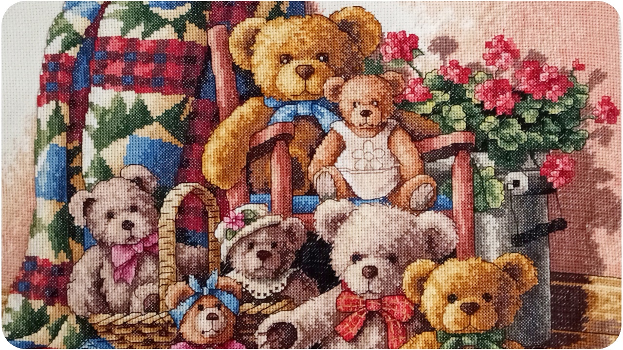 Собрание мишек от Дименшенс и покупки наборов / Dimensions 35115 Teddy Bear Gathering / Вышивка.