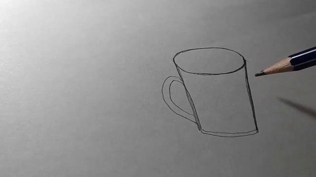Как нарисовать кружку - простой рисунок карандашом, поэтапно