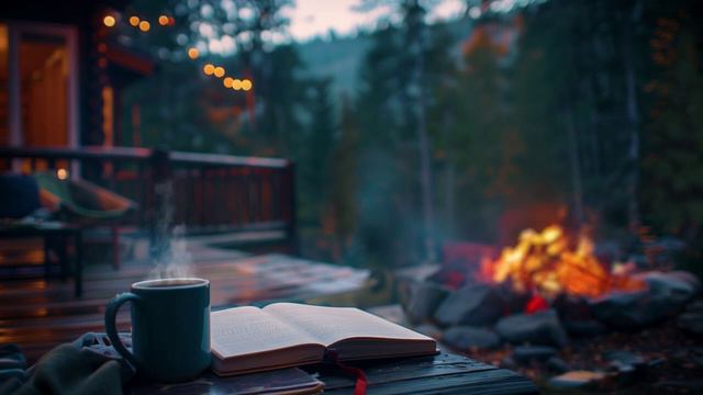 ПРЕКРАСНЫЙ вечер / Треск поленьев от КОСТРА / АСМР / Пение СВЕРЧКОВ / УЮТНАЯ атмосфера под ГИТАРУ...