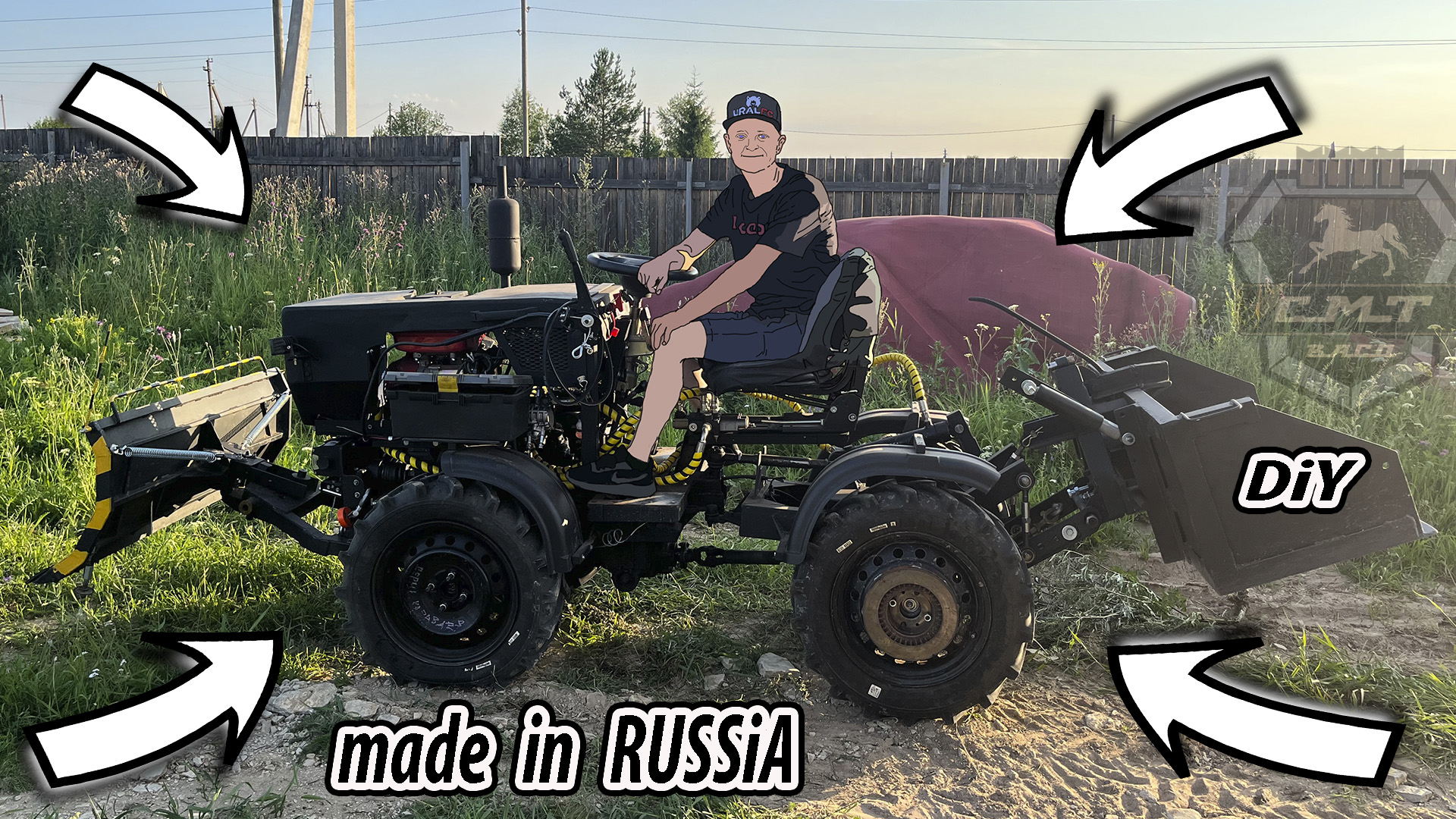 Made in RUSSIA. Вторая жизнь металлолома с авторазборки. MINI MOTO TRACTOR из б/у запчастей ВАЗ. DIY