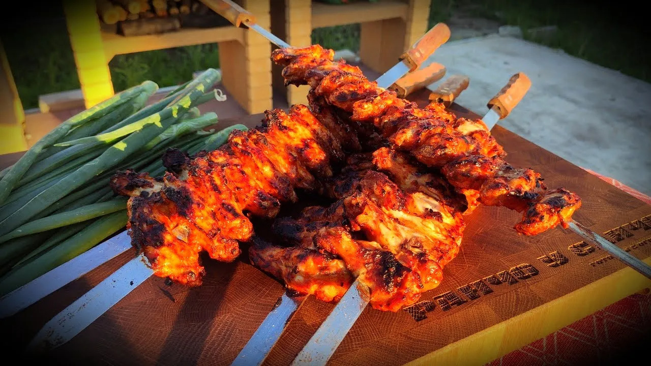 КУРИНЫЕ Крылышки на мангале. ШАШЛЫК По-Турецки.