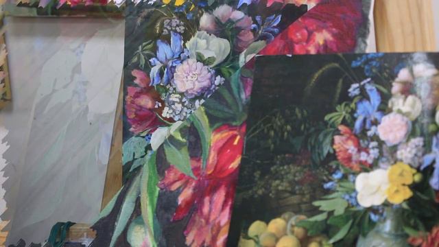 VLOG И ХУДОЖКА: 4 ЧАСТЬ ФИНАЛ картины БУКЕТ ЦВЕТОВ | Волшебный ЛАК | Обувь РАССЫПАЛАСЬ на НОГАХ🥾🥾