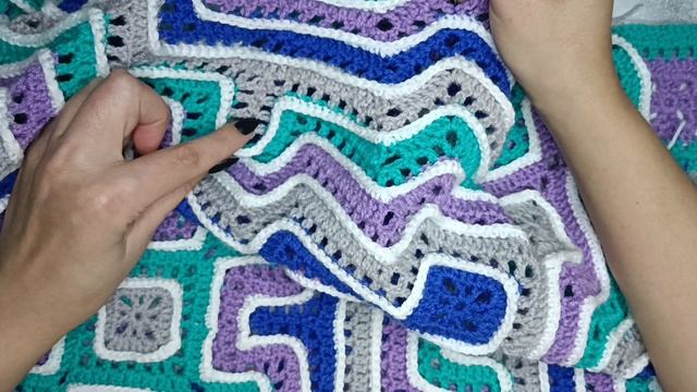 Подушка крючком "Лабиринт". Шаг 6.