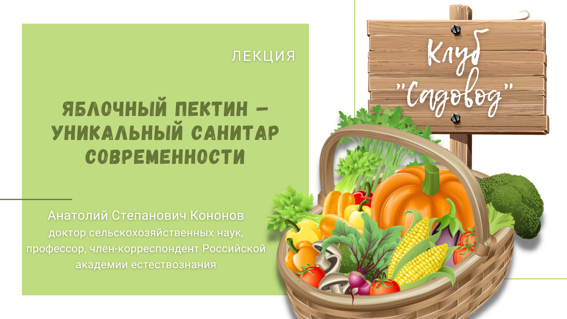 Лекция «Яблочный пектин – уникальный санитар современности»