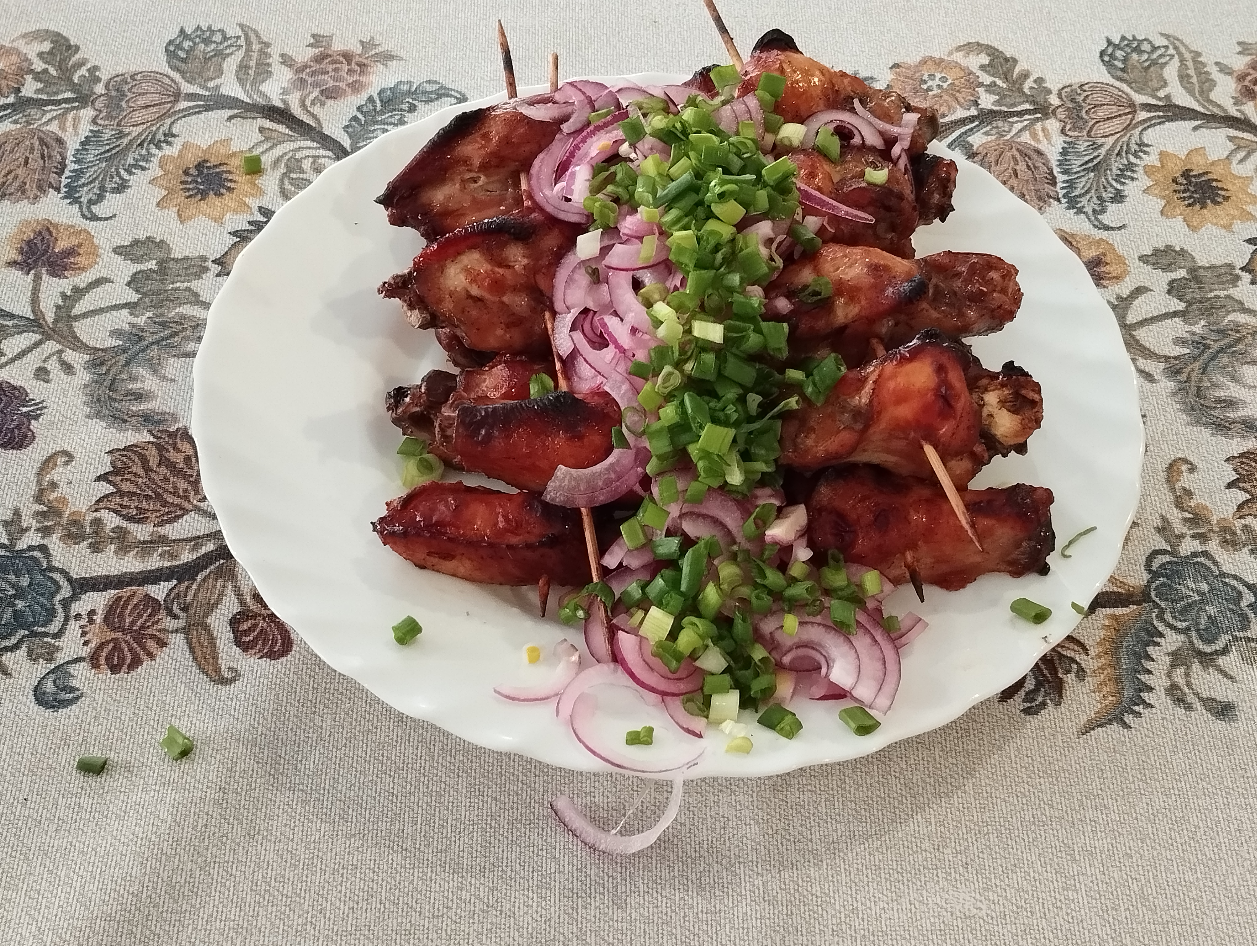 Шашлык из куриных крылышек В духовке