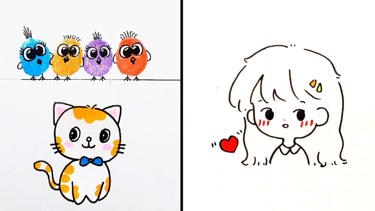 Простые приемы рисования для детей. Урок рисования для начинающих