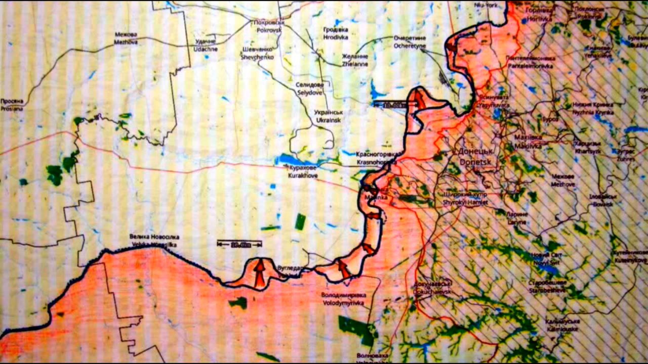 Карта боевых действий. Прогноз изменения линии фронта в ДНР с конца февраля по конец апреля 2023 год