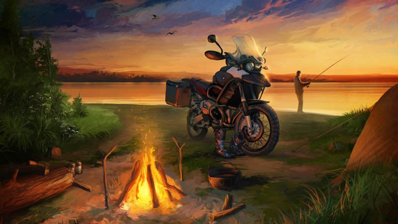 На мопеде в поход) Разведка рыбацких мест.