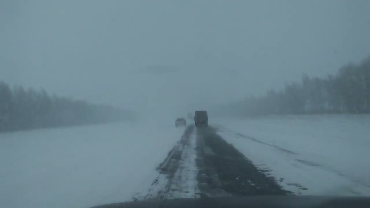 Первый снегопад. Трасса Саратов - Петровск, 20.11.2023.