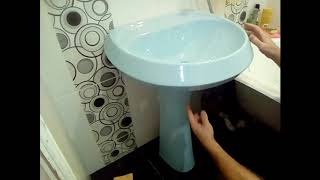 Как установить раковину с пьедесталом "тюльпан"!