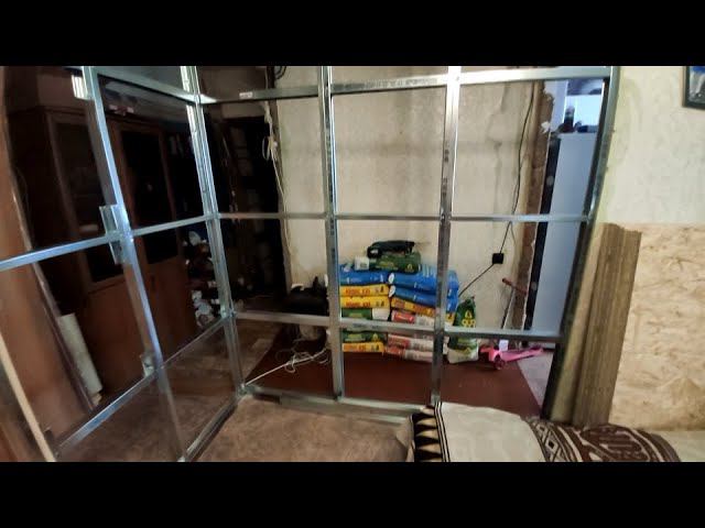 Правильная перепланировка двухкомнатной квартиры. Делаю каркас новой стены из профиля  Кнауф.