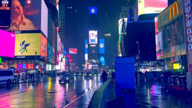 Прогулки по Нью Йорку в небольшой снег  2023 (720p)