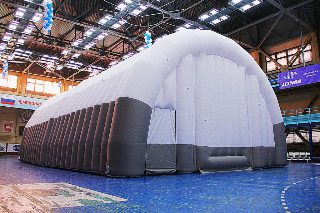 Серый надувной ангар