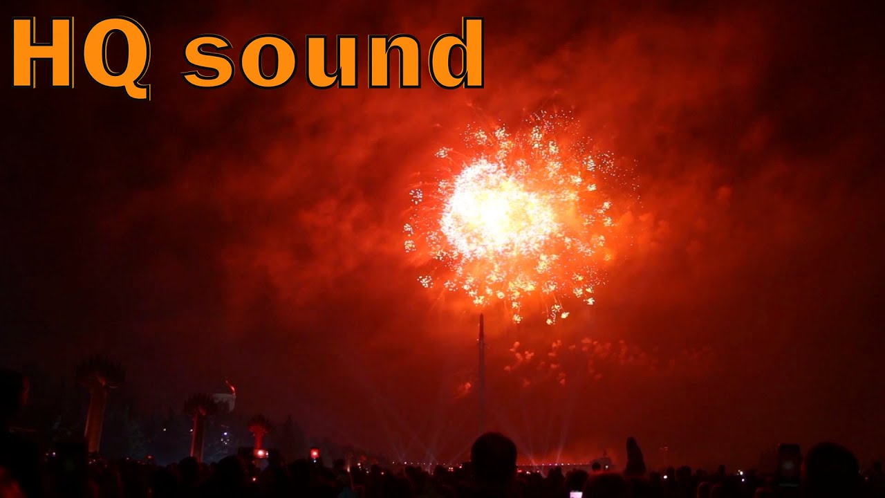 Праздничный салют и ПУШКИ 9 мая 2019 года (звук высокого качества)