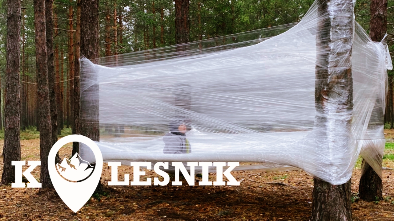 Домик на дереве своими руками из стретч-пленки. Отец и сын