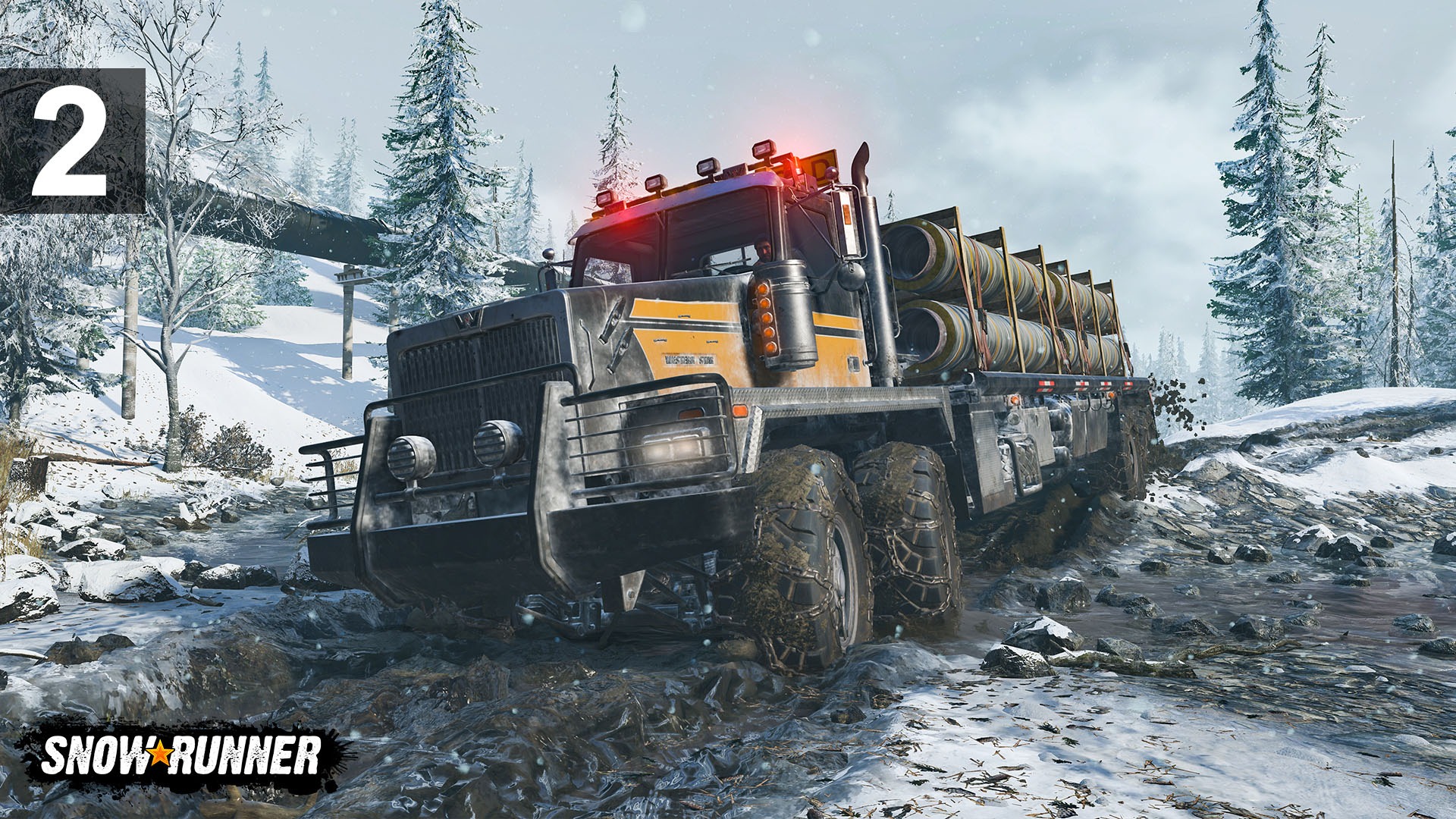 Месим грязь, исследуем новую карту в регионе Аляска, Горная река. Snow Runner Часть 2