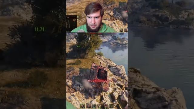Стример пытался спрятаться от выстрела, но… #миртанков #wot #worldoftanks
