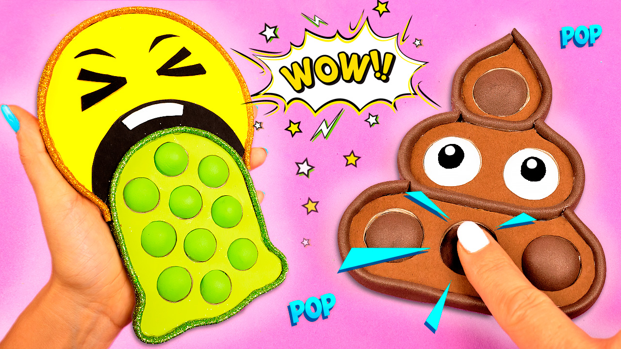Необычный Поп ит Emoji Как сделать Антистресс Pop it пупырку своими руками