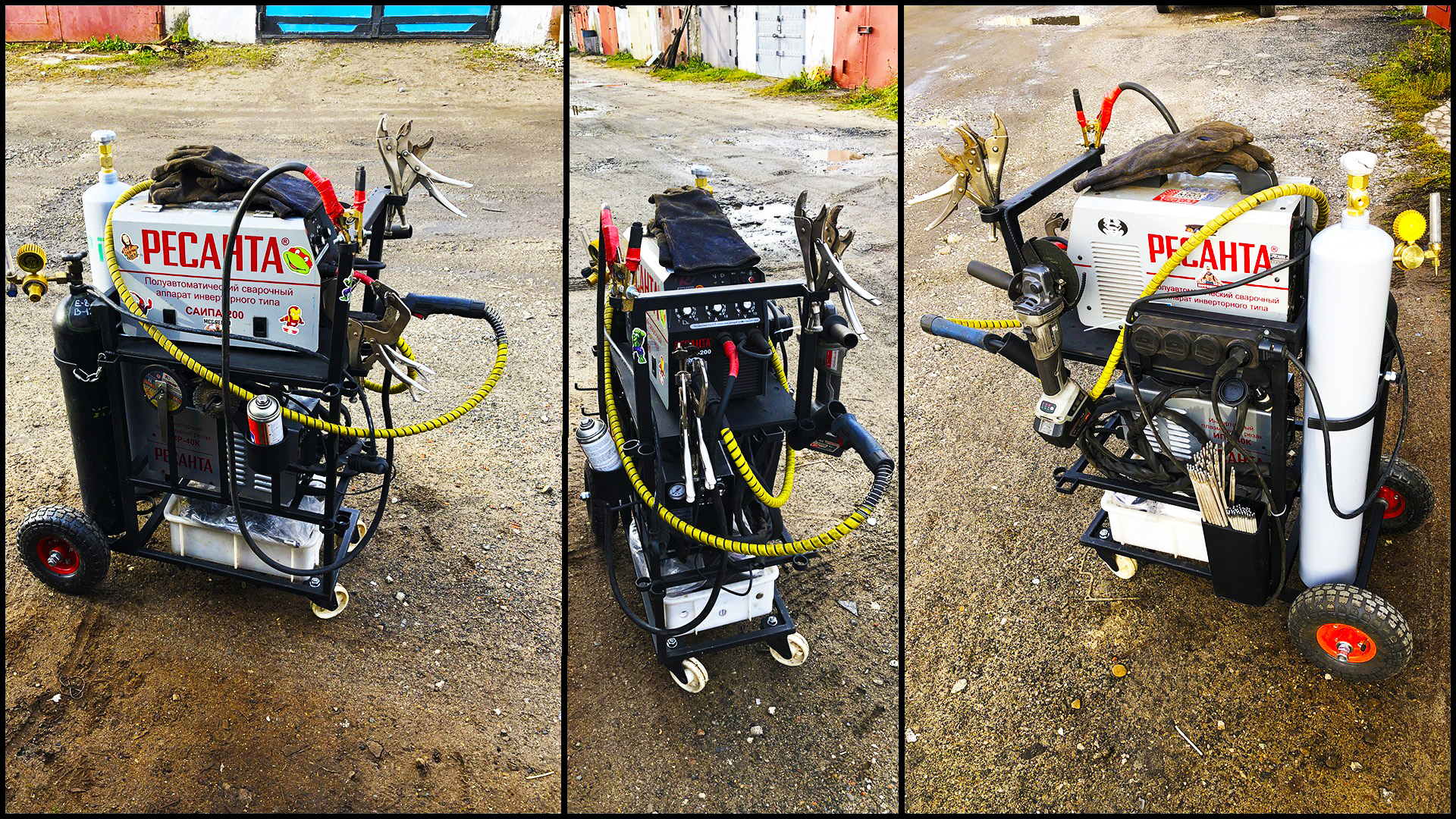 Полезная самоделка из профильной трубы. Тележка для сварочного полуавтомата РЕСАНТА от Василёчка