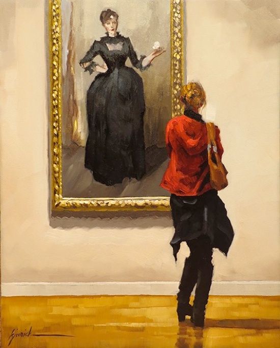 Карин Юрик. Картины из серии "Museum Goers"