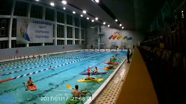2017  Бассейн. Каяки. Новички. На лодке с вышки. Как это было.