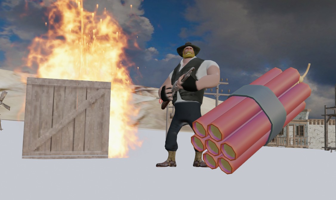 UPBGE Подключение динамита и взрыва