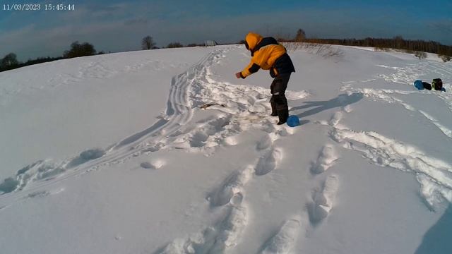 Последний лёд на речке! Рыбалка 11-12.03.2023г.
